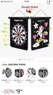 Giggle N Go Magnetic darts game set Unicorn board gift Man Cave Bar