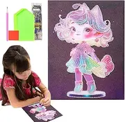 Gem Painting Kit | Rhinestone Art Craft Set - Gem Dots Paintings Kit, 3D Anime Girl Gem Art Kit for Home Wall Decor