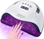 MUYXGYFE UV Nail Lamp, 168W Fast UV LED Nail Dryer for Nails Gel Polish, Professional Curing with 4 Timer Setting Auto Sensor, LED Gel Nail Dryer for Fingernail and Toenail Home Salon Use, Nail Art Tools