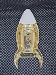 Gold and White Ceramic Rocket Ship Plate Incense Burner Ash Tray Novelty Bowl