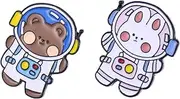 HAPINARY Elegant Pin Astronaut Brooch Bear Shape Lapel Pin for Clothing Unique Decor for Occasion