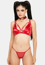 [Regalia] Red Open Harness Bra Top