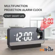 Mirror Alarm Clock 7.4'' LED Temperature Time Projector Clock Rotated Display