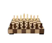 Dal Rossi Italy 14 inch Wooden Inlaid With Drawer And Chess Pieces Chess Set