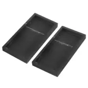 2Pcs Silicone Bathroom Tray, 8" x 4" x 1" Soap Dispenser Tray, Black