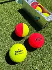 Srixon Q-STAR TOUR DIVIDE 3-Piece Matte Golf Balls - RED/YELLOW (Pack of 12)