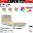 Bed Frame with Headboard and LED Lights Mattress Base RGB Light Bedroom vidaXL