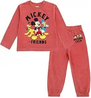 [Disney] Mickey Mouse T-Shirt and Jogger and Pants Outfit Set Toddler to Big Kid Sizes (2T - 10-12)