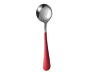 Soup Spoons Anti-rust Easy to Clean Stainless Steel Colorful Multi-purpose Dinner Spoons for Kitchen-Red A