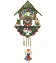 Kuckulino Black Forest Clock Black Forest House with quartz mov.. TU 2004 SQ NEW