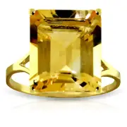 Size 6 Brand New 6.5 ct 14K Solid Gold Ring Octagon Citrine