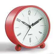 Analog Alarm Clock, 4 inch Super Silent Non Ticking Small Clock with Night
