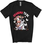 [Generic] Grandma to Be, Lovely Mother's Day Flowers Cow New Grandma, Pregnancy Family Group Unisex T-Shirt