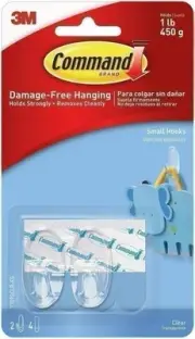 Command Strips 17092CLR Small Clear Command Hooks 2 Count