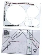 Circle Stencil Template for Drawing and Drafting: A Fibonacci-Inspired Circle