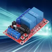 Relay Module 2 Channel Button Self Locking Interlock High Low Level Trigger.