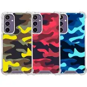For Samsung Galaxy S20/S21/S22/S23/S24 Ultra Camouflage Clear Bumper Case