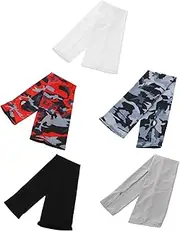 [COOLHIYA] 5 Pack Sunblock Cooling Sleeves for Outdoor Lightweight and Breathable Arm Sleeves for Cycling
