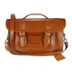 【The Leather Satchel Co.】12.5吋 英國手工牛皮劍橋包 手提包 肩背 側背包 多功能兩用包 精湛工藝 新款磁釦設計方便開啟(倫敦棕)