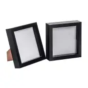 Box Picture Frame Deep 3D Photo Display 15x15cm Square Standing Hanging Black x2