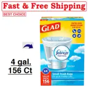 New Glad Small Twist-Tie White Trash Bags, Fresh Clean Scent (4 gal., 156 ct.)