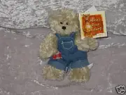 Russ Berrie Soft Plush Bear Denim Overalls Patch NEW!