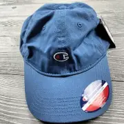 Champion hat cap "C" Logo Embroidered Black Adjustable One Size blue New NWT