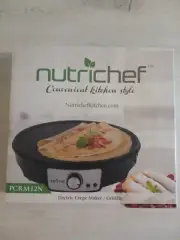 NutriChef PCRM12 Electric Crepe Maker / Griddle Hot Plate Cooktop Round 12''...