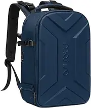 MOSISO Camera Backpack, DSLR/SLR/Mirrorless Photography Camera Bag Waterproof Artistic Geometric Hardshell Case with Tripod Holder&15-16 inch Laptop Compartment for Canon/Nikon/Sony, Steel Blue