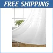 Elegant Floral Embroidered Semi-Sheer Curtains - Pure White Grommet Pair 95"