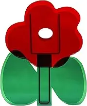 Modern Acrylic Vase Geometric Flower Vase, Acrylic Flower Shaped Innovative Decoration Vase Desktop Plant Floral Container for Home Office Wedding Decor(Red)
