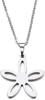 [SHMAZ] Stainless Steel Necklace For Women Man Flower Gold And Silver Color Pendant Necklace