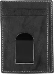 Steve Madden Men's Front Pocket Wallet with Money Clip- Black- One Size