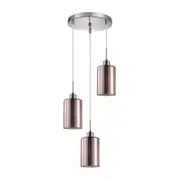 Interior Iron & Rose Gold Glass With Dotted Effect 3 Light Cluster Pendant - ESPEJO4X3R