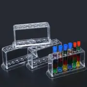 Plastic Clear Test Tube Rack 6 Holes Stand Lab Test Tube Stand Shelf.UU
