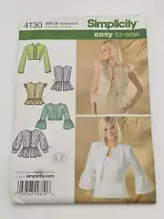 Simplicity Sewing Pattern 4130 Size 16-24 Misses' Jacket or Vest, Uncut