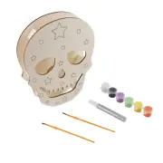 MAKE YOUR OWN LIGHT UP SKULL, HALLOWEEN DECORATION, 7.6x9.8" MDF SKULL - NEW!