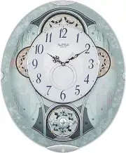 RHYTHM 4MN537RH04 Melody Motion Wall Clock Radio Controlled 30 Songs Blue