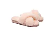 AUSTRALIAN SHEPHERD UGG Women Crossover Fluffy Slides Leanna Pink / AU Ladies 11 / AU Men 9 / EU 42