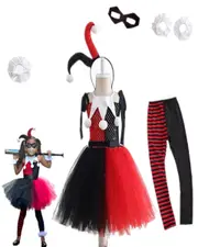 Harlequin Jester Tutu Girls Costume
