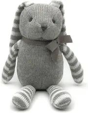 Organic Baby Toys Grey Bunny Rabbit Stuffed Animal 7.1"