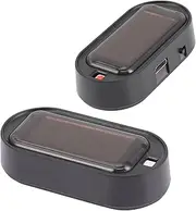 GANAZONO 2Pcs Solar Powered Theft Light Car Warning Lamp with LED Flashing Simulation Security Device for Vehicles Practical Alarm with Charging