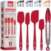 Kaluns Silicone Spatula Set, 4 Rubber Spatulas 600°F Heat Resistant, Nonstick Se