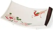 Takumikaze Arita Ware Sashimi Plate, Old Red Flowers and Birds Picture, on The Other Hand, Folding Rectangular Baking Dish, Made in Japan
