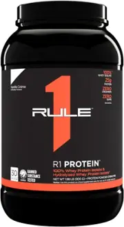 Rule1 R1 100% Whey Protein Isolate and Hydrolysate Protein Powder 1.98 Lb, Va...