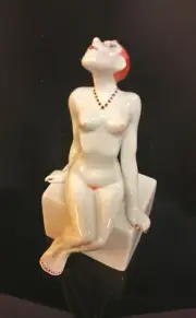 9942922-ds Porcelain Figurine " Slim Anke " Female Nude Wagner&Apel 16x20cm