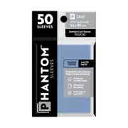 50pc Phantom Sleeves 64x88mm Game Card Case/Guard Protector Gray Gloss/Matte