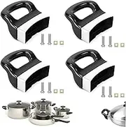 4 Pack Pot Handle Side Metal Pressure Pan Handle Ear Replacement Metal Pot Handles Cooker Steamer Sauce Pot Replacement Short Side Handle Black Suitable for 2 or 1 Hole Type