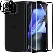[2+2] Front Tempered Glass Screen Protector + Camera Lens Protector for Google Pixel 9 Pro Fold, Electro-weideworld Scratch Resistant HD Clear Tempered Glass for Google Pixel 9 Pro Fold