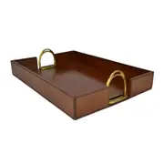 Leatherkart Leather Tray with Stirrups - Tan